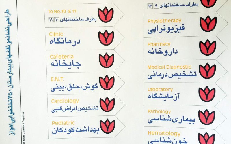 نمونه نشانه های بیمارستان اهواز1